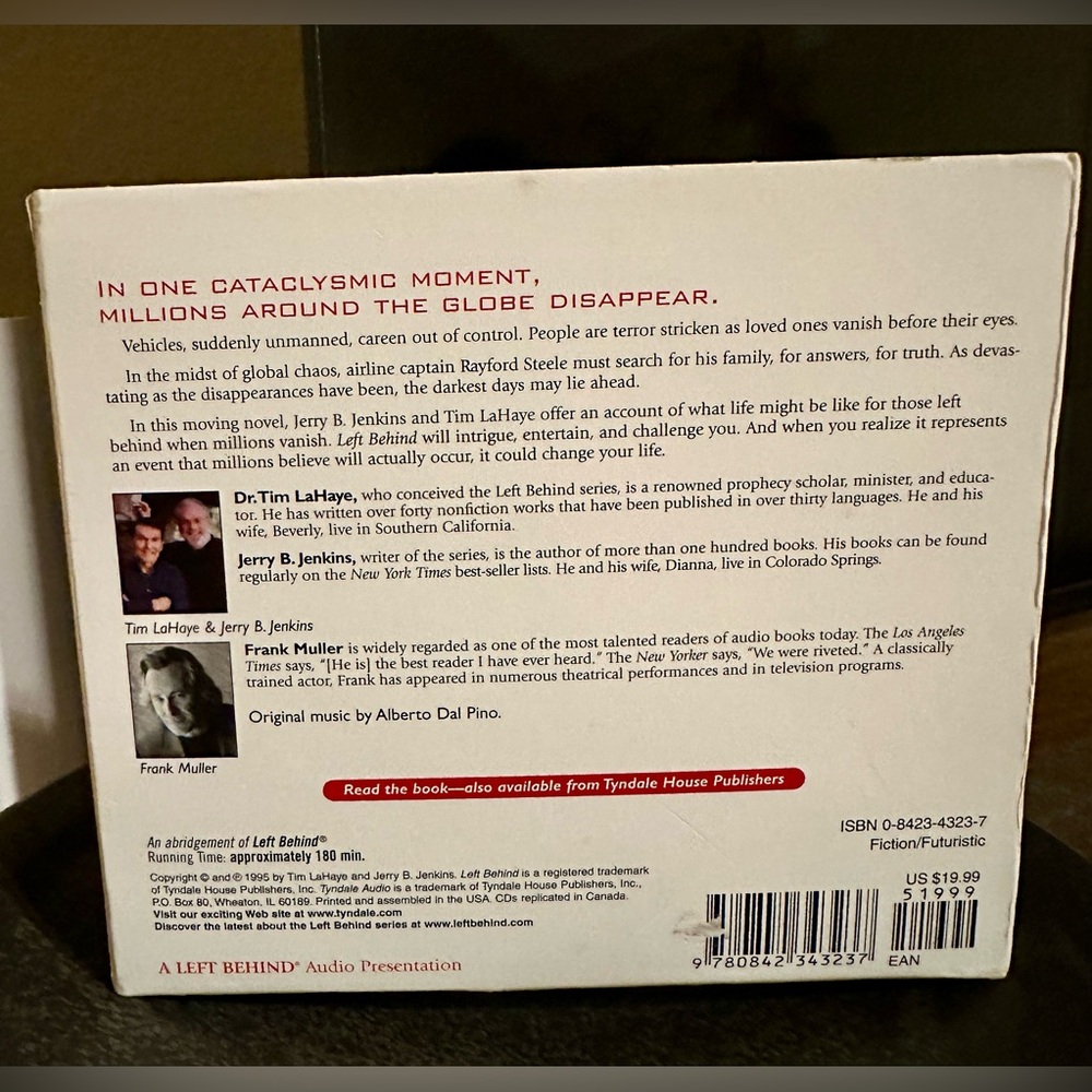 Left Behind Audiobook on CD (3 Discs) LIKE NEW – 1995 Original Release - Picture 4 of 6